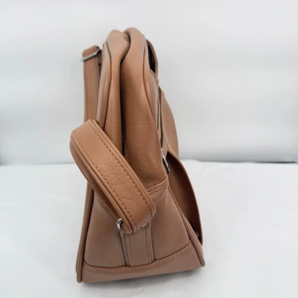 Vintage Samsonite Concord Shoulder Bag VTG Tan Faux Leather Travel Luggage
